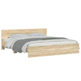 Bed Frame Sonoma Oak Engineered Wood Double Durable Bed Frame 3207457
