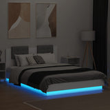 Bed Frame with LED without Mattress White 150x200 cm King Size 3210003