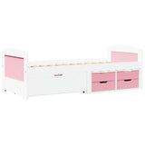 Day Bed with 5 Drawers without Mattress IRUN White&Pink 90x200 cm 3314683