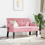Chesterfield Bench Pink 112 x 65.5 x 75 cm Velvet 42019289