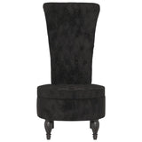High Back Chair Black Velvet Button Design 352468