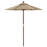 Garden Parasol with Wooden Pole Taupe 196x231 cm 363162