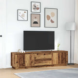 TV Cabinet with LED Lights Old Wood 193.5x41x50 cm 3328442