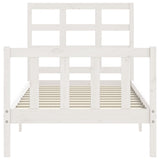 Bed Frame without Mattress White 100x200 cm Solid Wood Pine 3192092
