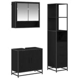 Bathroom Furniture Set 3 pcs Black Oak Engineered Wood 3402520