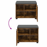 Hall Bench with Cushion with Shelf Smoked Oak 60 x 38 x 46 cm 891500