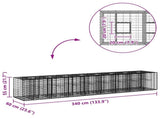 Gabion Raised Bed 2 pcs Silver 340 x 60 x 55 cm 3422230