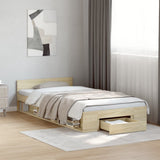 Bed Frame with Drawer without Mattress Sonoma Oak 75x190 cm Small Single 3280806
