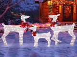 3-Piece Lighted Christmas Reindeer Family Set Outdoor Decorations, Weather Proof 2D Deer Family Set 92590347