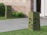 Solar LED Pathway Light 2 pcs Olive Green Cold Rolled Steel 879754
