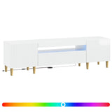 LED TV Cabinet High Gloss White Engineered Wood 896689