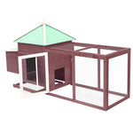 ZNTS Chicken Coop with Nest Box Mocha 190x72x102 cm Solid Firwood 170982