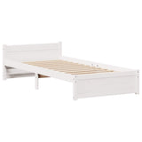 Bed Frame without Mattress White 75x190 cm Small Single Solid Wood Pine 3301673