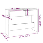 ZNTS Console Table Concrete Grey 100x35x76.5 cm Engineered Wood 809840