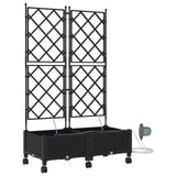 Garden Planter with Irrigation&Wheels 2 pcs Black PP 3423000