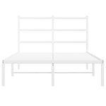 Metal Bed Frame without Mattress with Headboard White 120x200cm 355412
