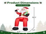 10.5FT Christmas Inflatable Sitting Santa Claus with 6 LED Lights, 210D Polyester, Drawstring 25606911