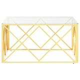 ZNTS Coffee Table 80x80x40 cm Stainless Steel and Glass 349970