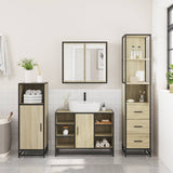 3 Piece Bathroom Furniture Set Sonoma Oak Engineered Wood 3301151