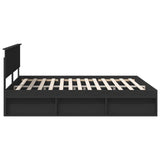 Bed Frame with Headboard Black 180 x 200 cm Solid Pine Wood 3410565
