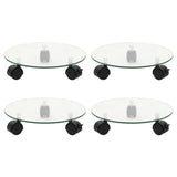 Plant Rollers 4 pcs 28 cm Tempered Glass Round 3144028