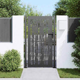 Garden Gate with Lock Black 110 x 205 cm Powder-Coated Steel 42015898