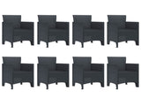 Garden Dining Set 9 pcs Anthracite Polypropylene 3378732