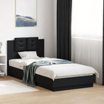 ZNTS Bed Frame with LED without Mattress Black 100x200 cm 3210025