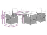 7 Piece Garden Dining Set with Cushions Black Poly Rattan 3212453