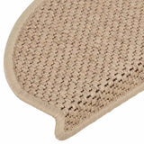 Stair Mats Self-adhesive Sisal-Look 15 pcs 65x21x4 cm Sand 326879