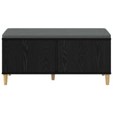 Hall Bench with Cushion with Storage Black Oak 100 x 38 x 46 cm 891537