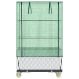 Raised Bed with Cover and Wheels Rattan Look 80x50x182 cm 4015850