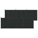 Fence Panel 6 pcs WPC and Aluminium Black 3429488
