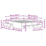 Bed Frame with Drawers Old wood 160 x 200 cm Engineered wood 3333963