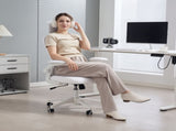 Multi-Adjustable Office Chair, with Lumbar Support, Headrest and Mesh Back - White T3398P377442