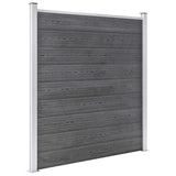 WPC Fence Set 2 Square 1 Slanted 446x186 cm Grey 3053234