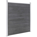 WPC Fence Set 5 Square + 1 Slanted 965x186 cm Grey 3053237
