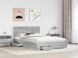 Bed Frame with Drawer Grey Sonoma 120 x 190 cm Engineered Wood 3412815