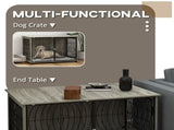 Dog Crate Furniture End Table w/ Plush Washable Cushion, Lockable Door, for Extra Large Dogs T3398P349634
