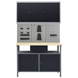 Workbench with Three Wall Panels and One Cabinet 3053437