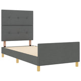 ZNTS Bed Frame Dark Grey 90x190 cm Fabric 3344691