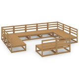 11 Piece Garden Lounge Set Solid Pinewood 3076172