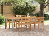 Outdoor Table Natural and Grey 180 x 90 x 75 cm 4010616