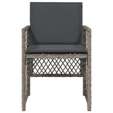 Garden Chairs with Cushions 4 pcs Grey Poly Rattan 364951