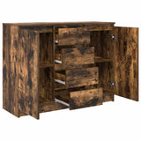 Sideboard with Drawers Smoked Oak 100.5x35x76 cm Engineered Wood 3328448