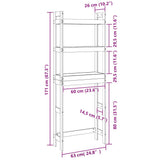 Toilet Rack 63x26x171 cm Solid Wood Pine 824658