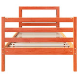 Bed Frame without Mattress Wax Brown 90x200 cm Solid Wood Pine 3305841