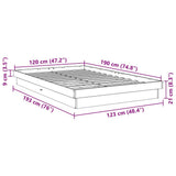 Bed Frame without Mattress 120x190 cm Small Double Solid Wood Oak 3315737