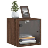 Bedside Cabinets with Glass Doors 2 pcs Brown Oak 35x37x35 cm 836475