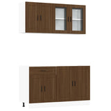 4 Piece Kitchen Cabinet Set Porto Brown Oak Engineered Wood 3314878
